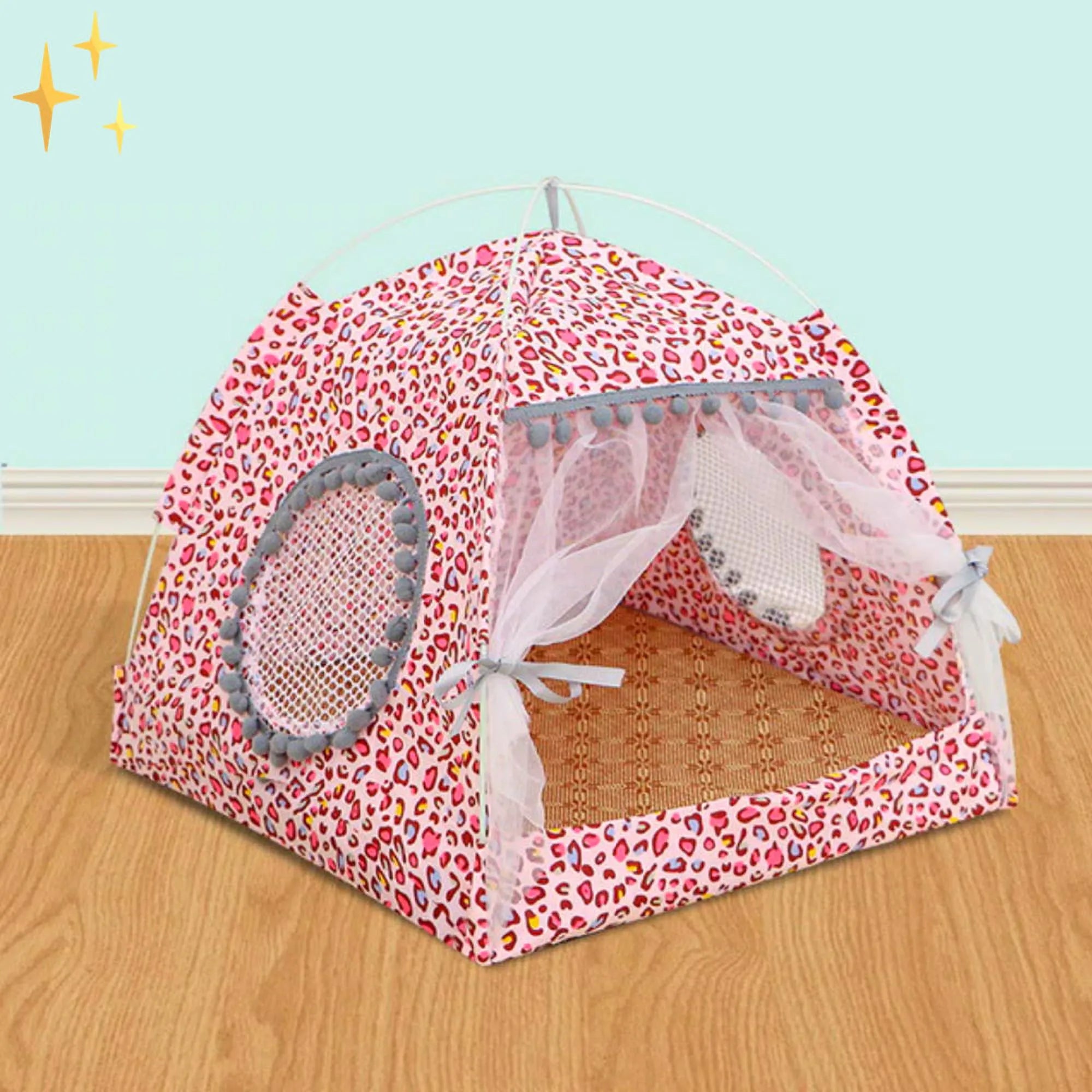 Huisdier Schuilplaats | Tent met Gordijnen voor Katten en Kleine Honden – Comfortabel & Stijlvol