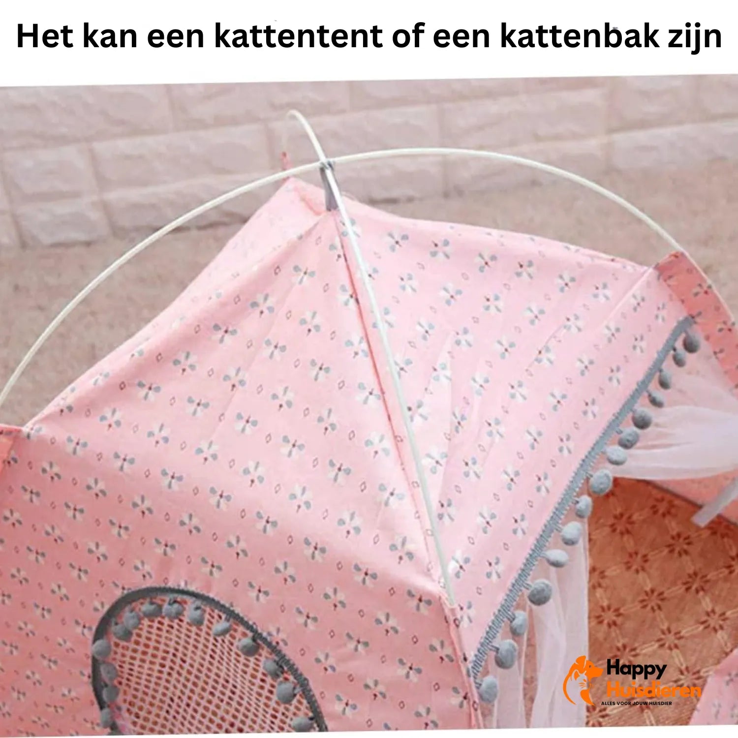 Huisdier Schuilplaats | Tent met Gordijnen voor Katten en Kleine Honden – Comfortabel & Stijlvol