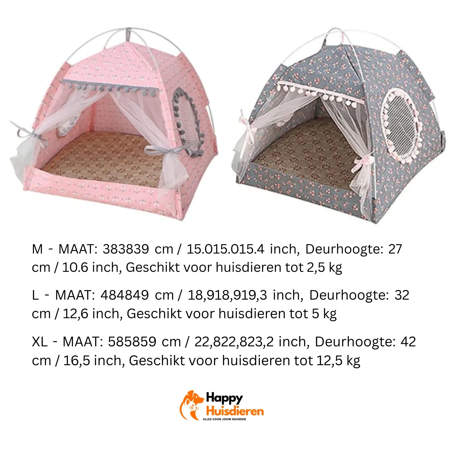 Huisdier Schuilplaats | Tent met Gordijnen voor Katten en Kleine Honden – Comfortabel & Stijlvol
