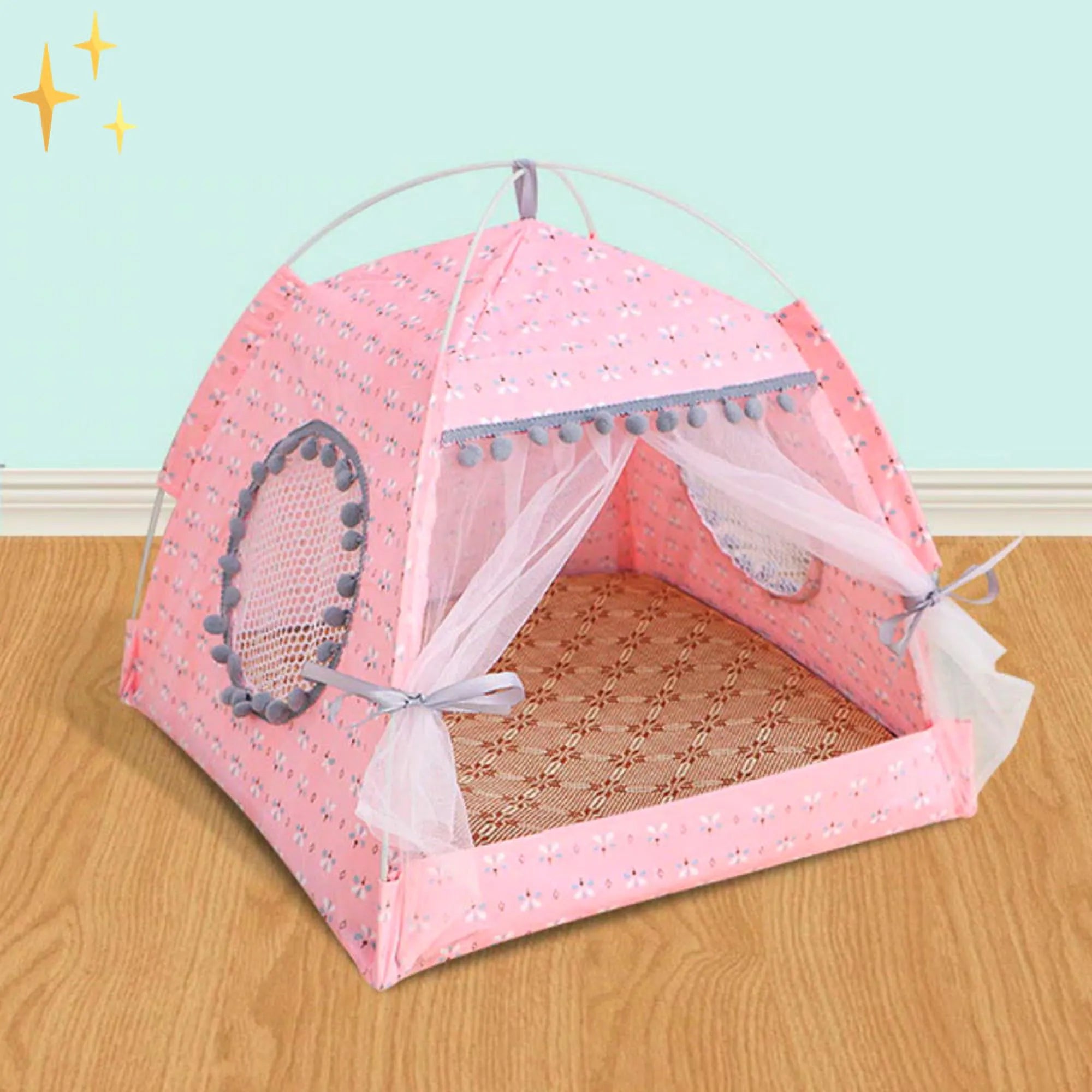 Huisdier Schuilplaats | Tent met Gordijnen voor Katten en Kleine Honden – Comfortabel & Stijlvol