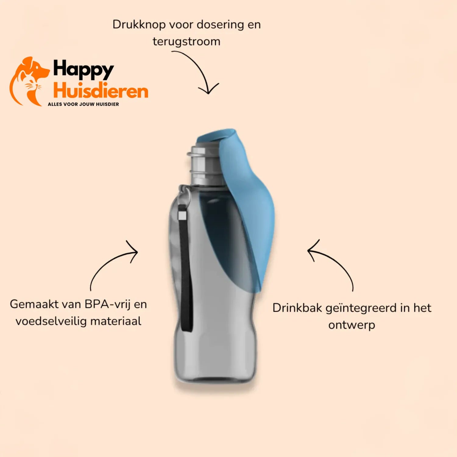 HydroWandel Drinkfles | Lekvrije Opvouwbare Hondendrinkfles voor Onderweg