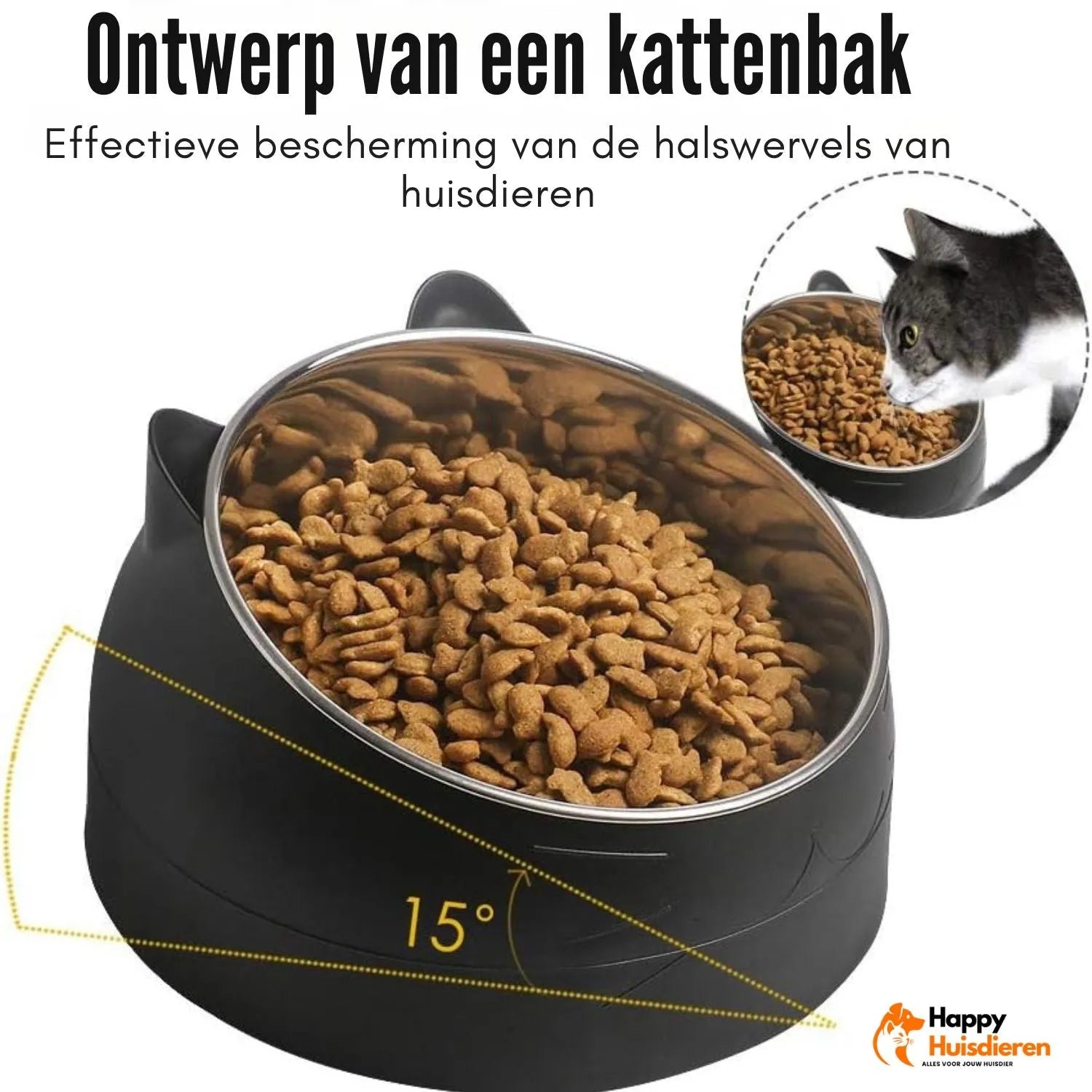 KatKroon Eetschaal | Verhoogde Voerbak voor Kattencomfort