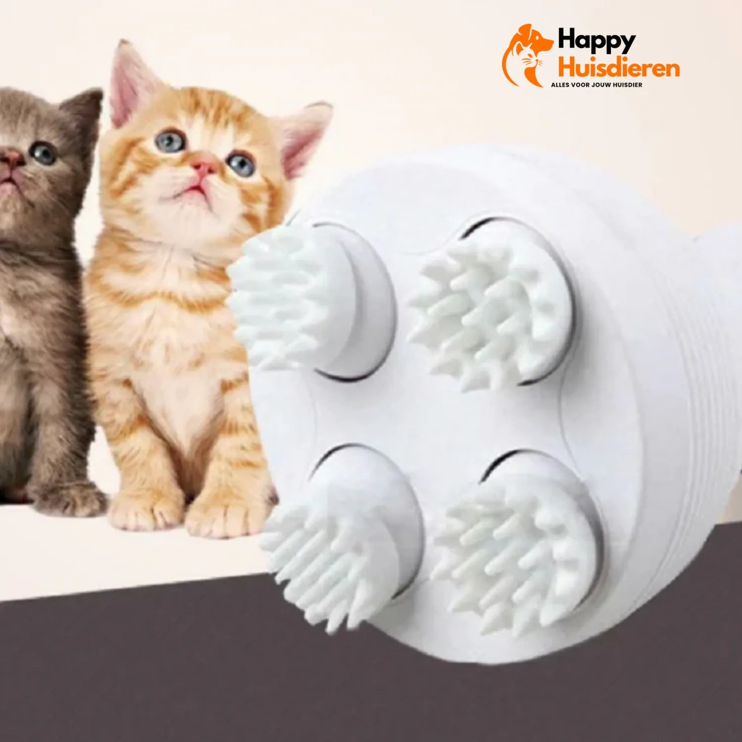 KattenKnuffel Massage | Elektrisch Kattenmassage Apparaat met Bionische Siliconen Koppen en USB-oplaadfunctie