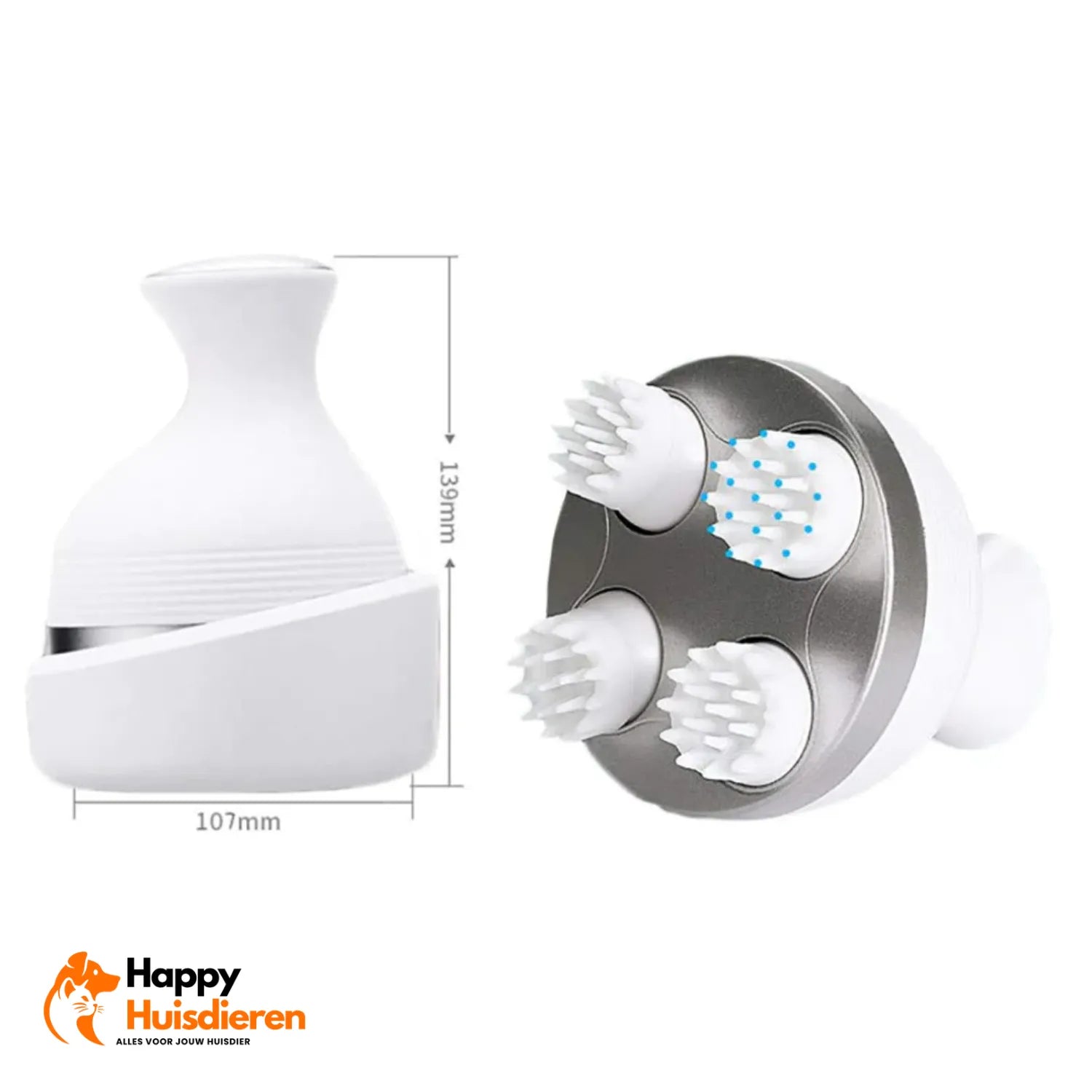 KattenKnuffel Massage | Elektrisch Kattenmassage Apparaat met Bionische Siliconen Koppen en USB-oplaadfunctie