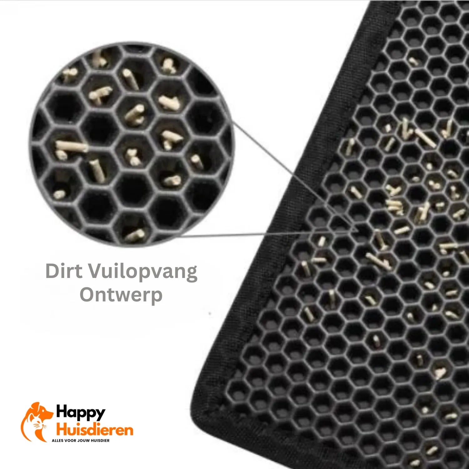 Kattenbakmat PoetsPaw | Honingraatmat met Waterdichte Onderlaag voor Schoon en Stofvrij Thuis