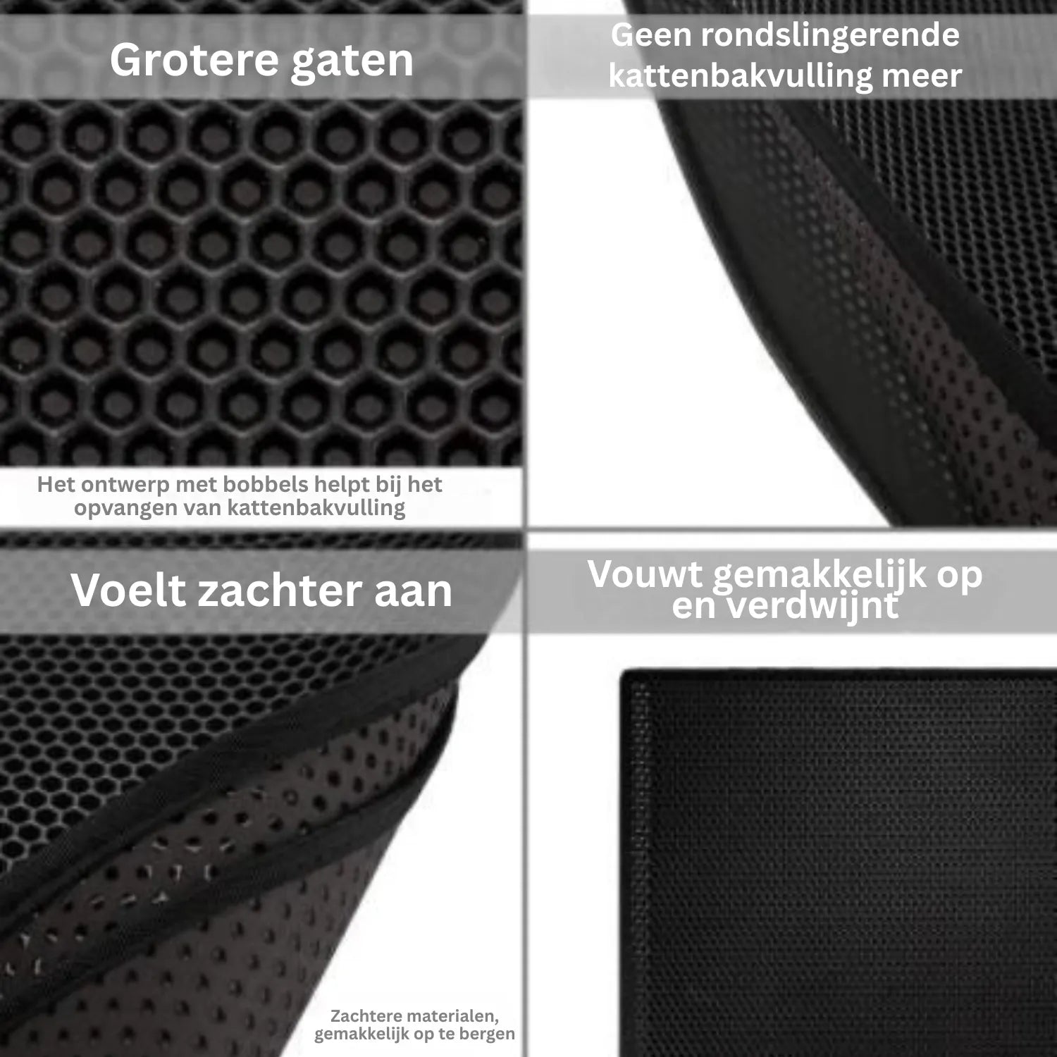 Kattenbakmat PoetsPaw | Honingraatmat met Waterdichte Onderlaag voor Schoon en Stofvrij Thuis