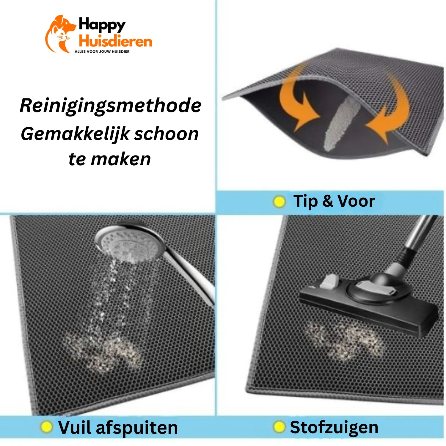 Kattenbakmat PoetsPaw | Honingraatmat met Waterdichte Onderlaag voor Schoon en Stofvrij Thuis
