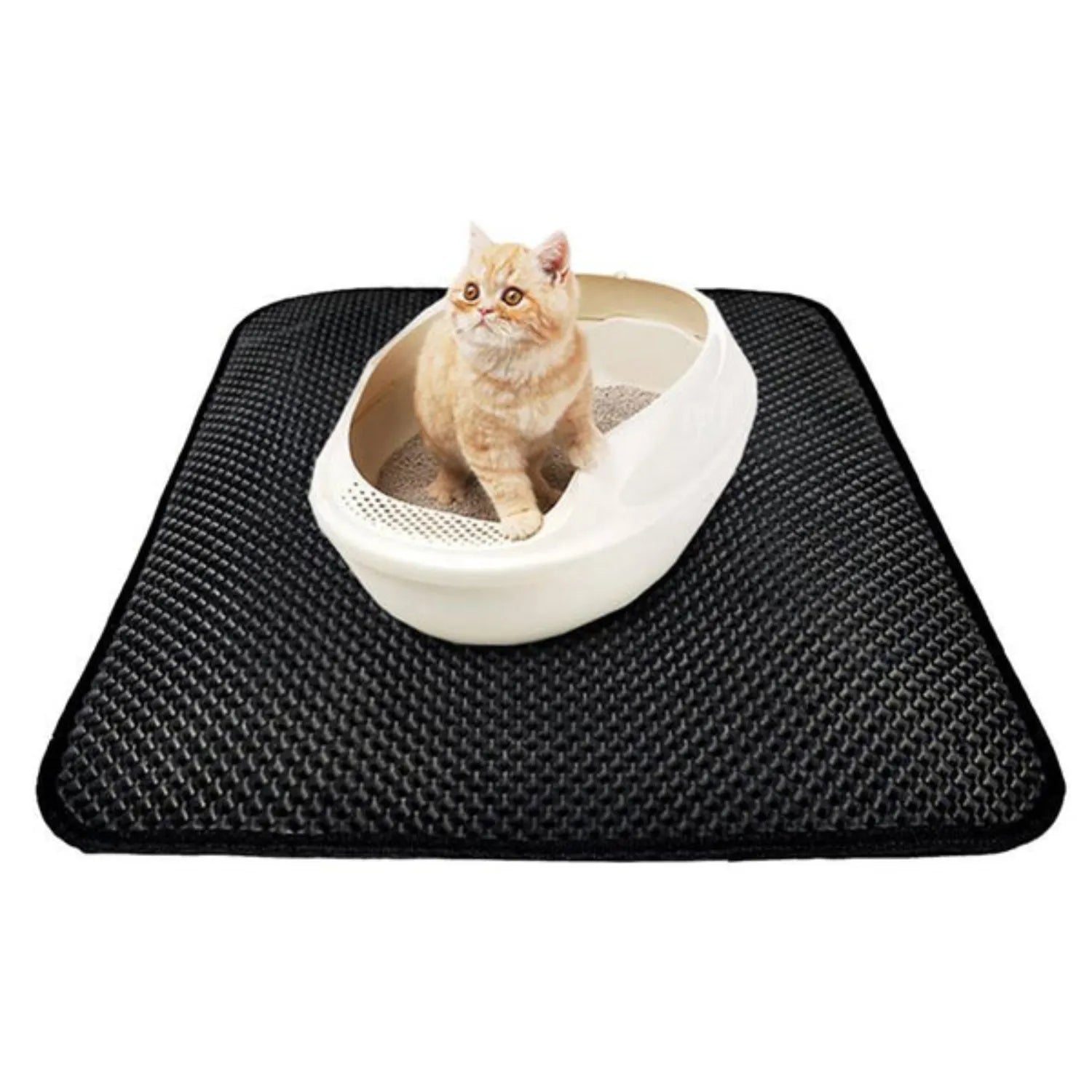 Kattenbakmat PoetsPaw | Honingraatmat met Waterdichte Onderlaag voor Schoon en Stofvrij Thuis