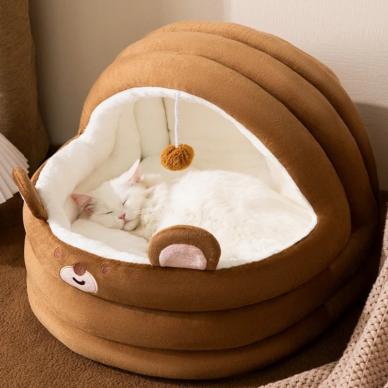 Kattenhuisje SnugCave | Semi-gesloten bed warm & wasbaar