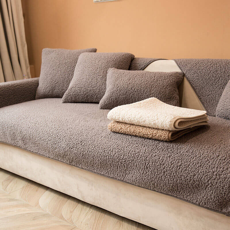 Knuffelzacht Hoesje | Antislip Teddy Bankhoes Voor Extra Zitcomfort