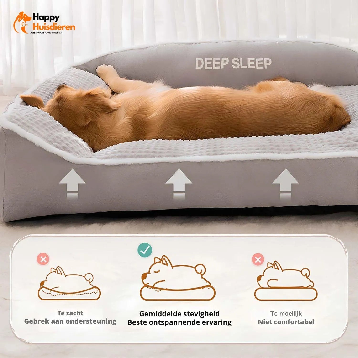 KnusseNest Bed | Warm dik kussen voor grote honden en katten
