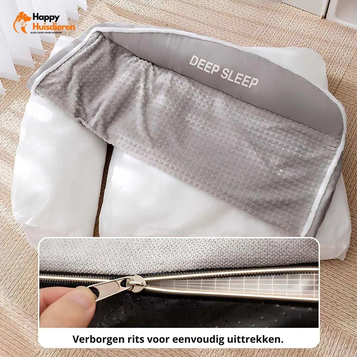 KnusseNest Bed | Warm dik kussen voor grote honden en katten