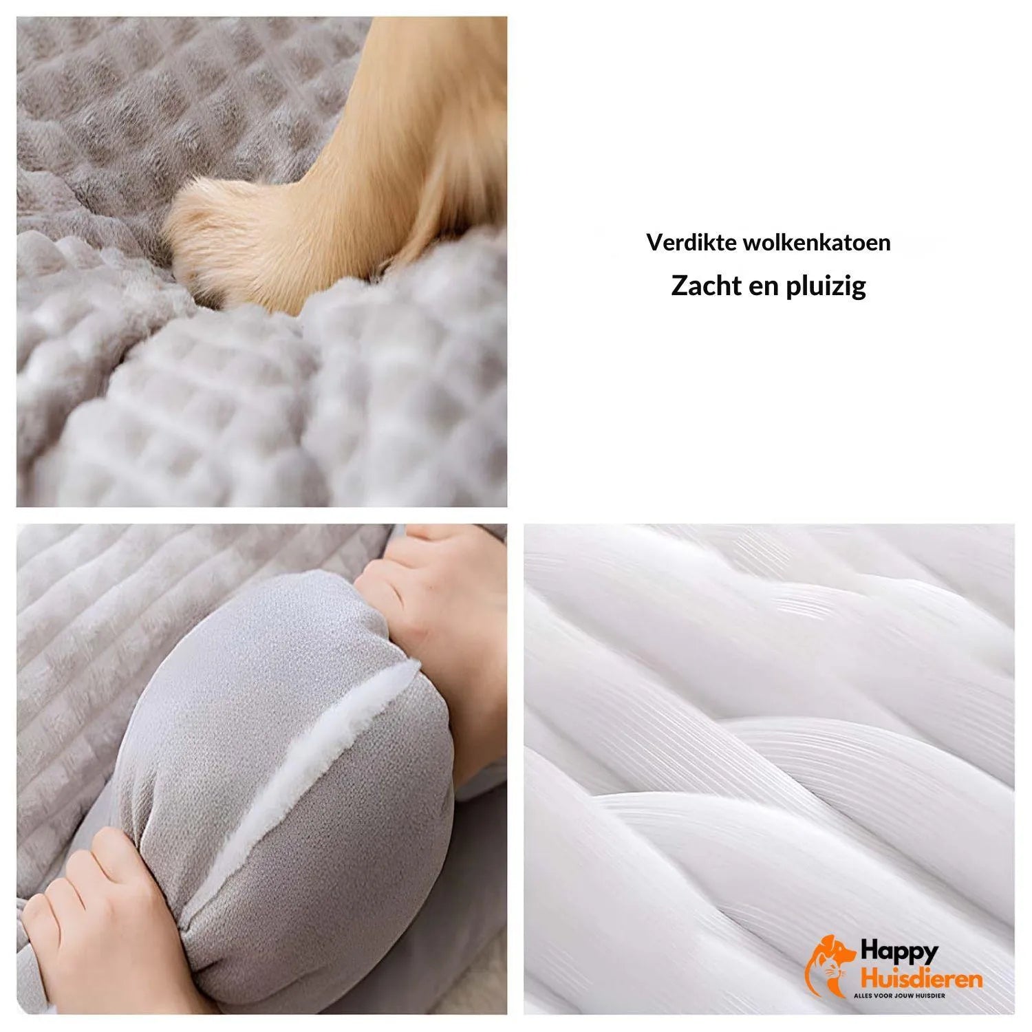 KnusseNest Bed | Warm dik kussen voor grote honden en katten
