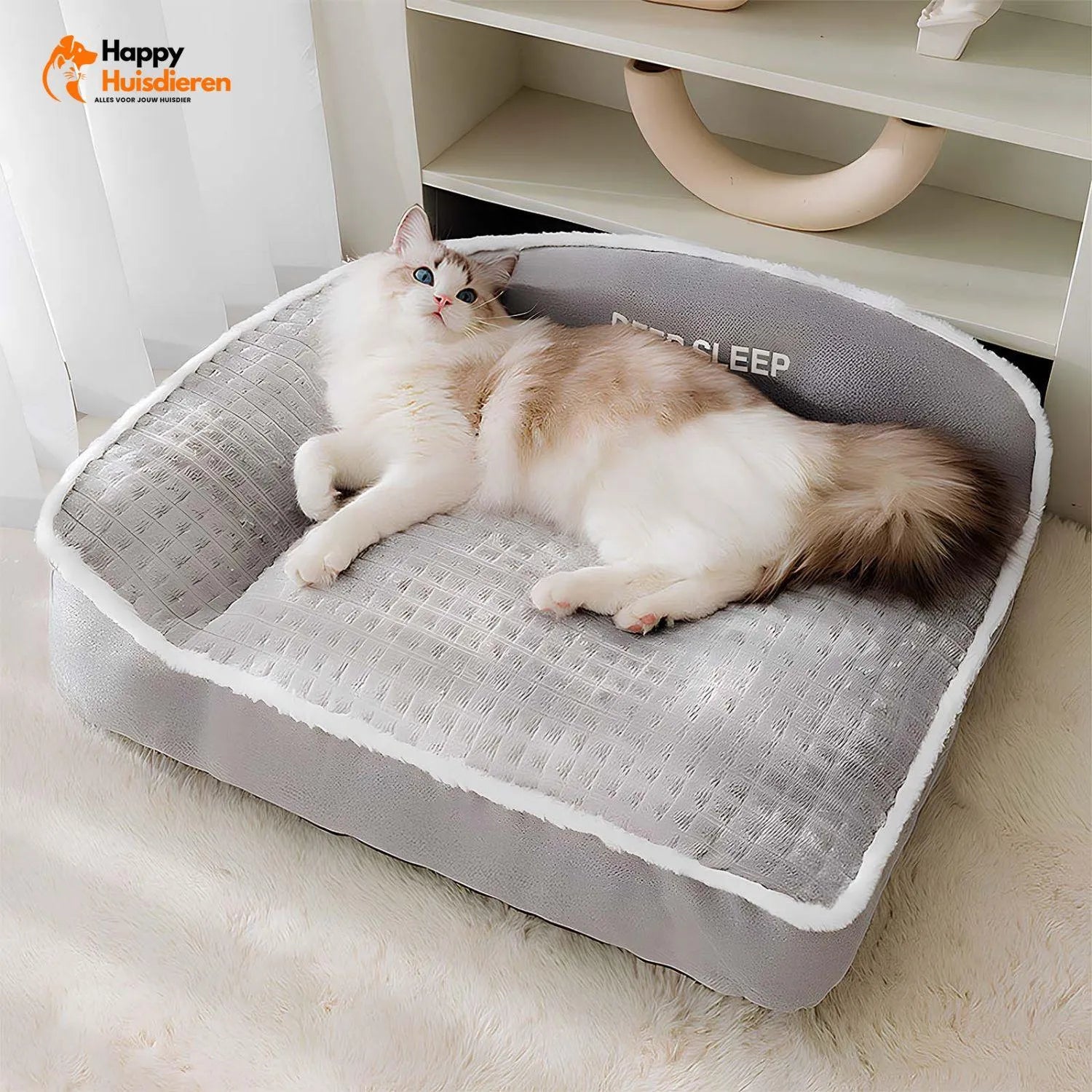 KnusseNest Bed | Warm dik kussen voor grote honden en katten