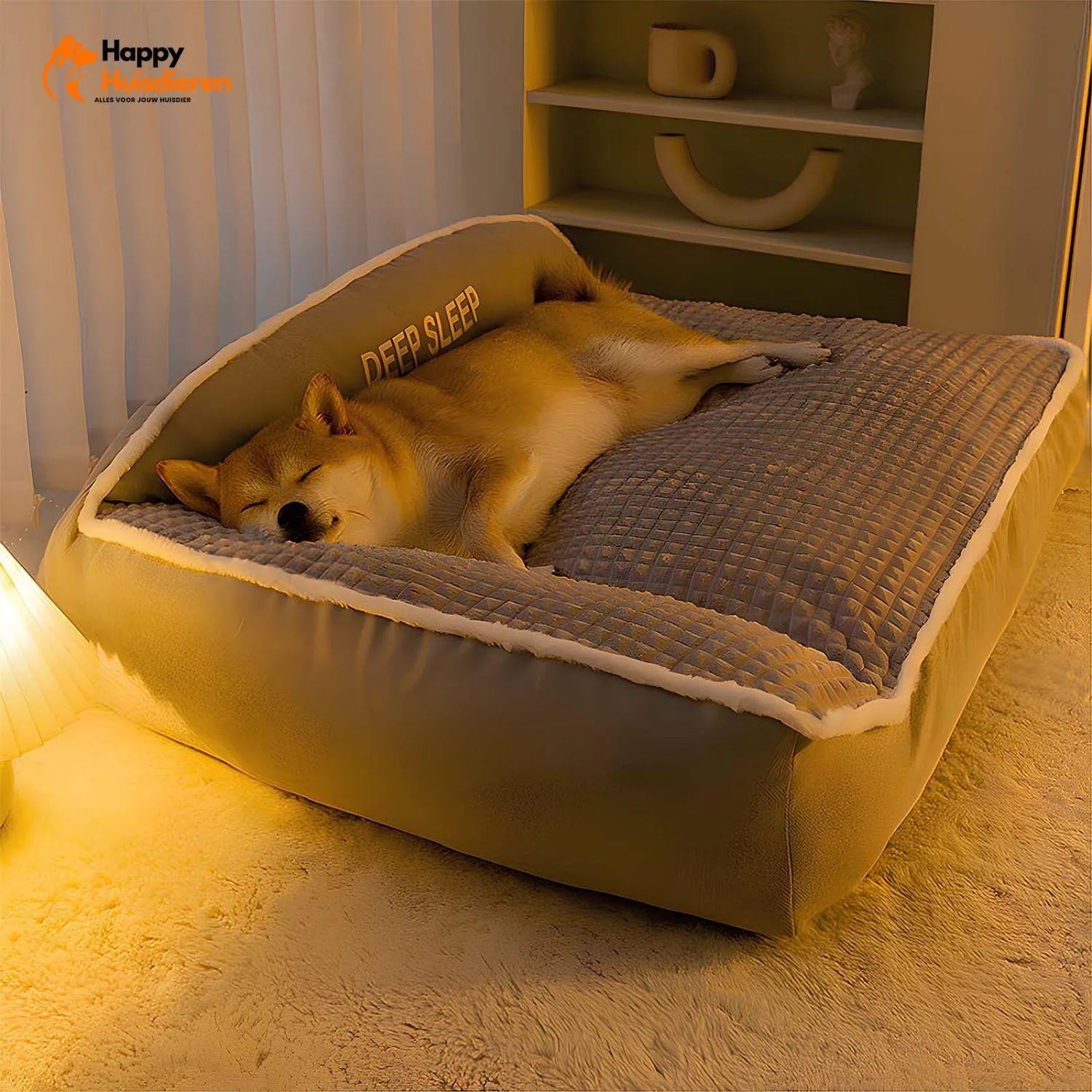 KnusseNest Bed | Warm dik kussen voor grote honden en katten