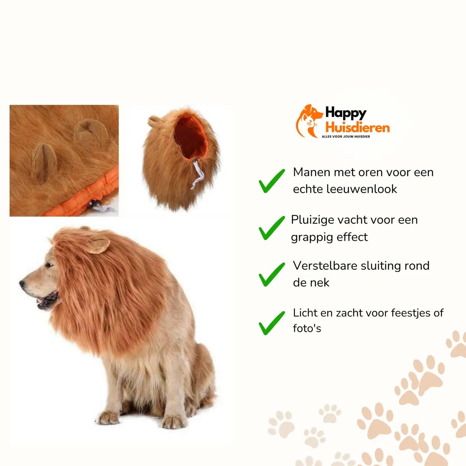 Leeuwenhond Verkleden | Verstelbaar Leeuwenmanen Kostuum voor Honden