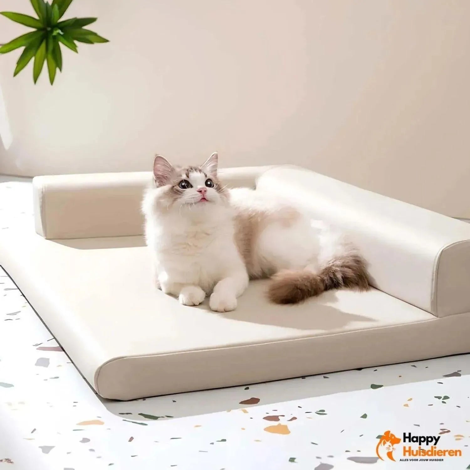 Leren ligstoel voor huisdieren | Stijlvolle nekbeschermingsbank voor honden en katten