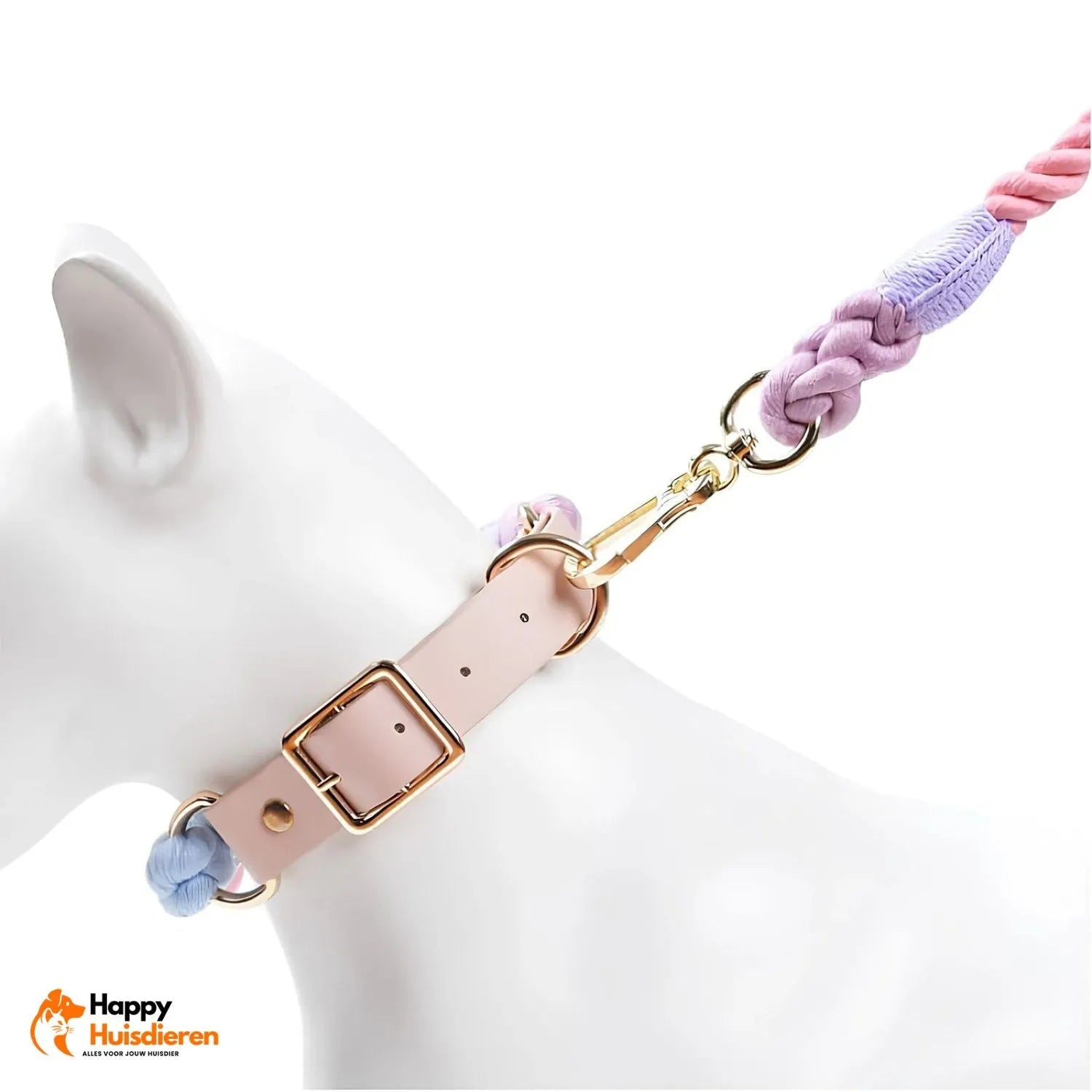 Luxe Lederen Set | Modieuze Handgemaakte Hondentuig & Riempje