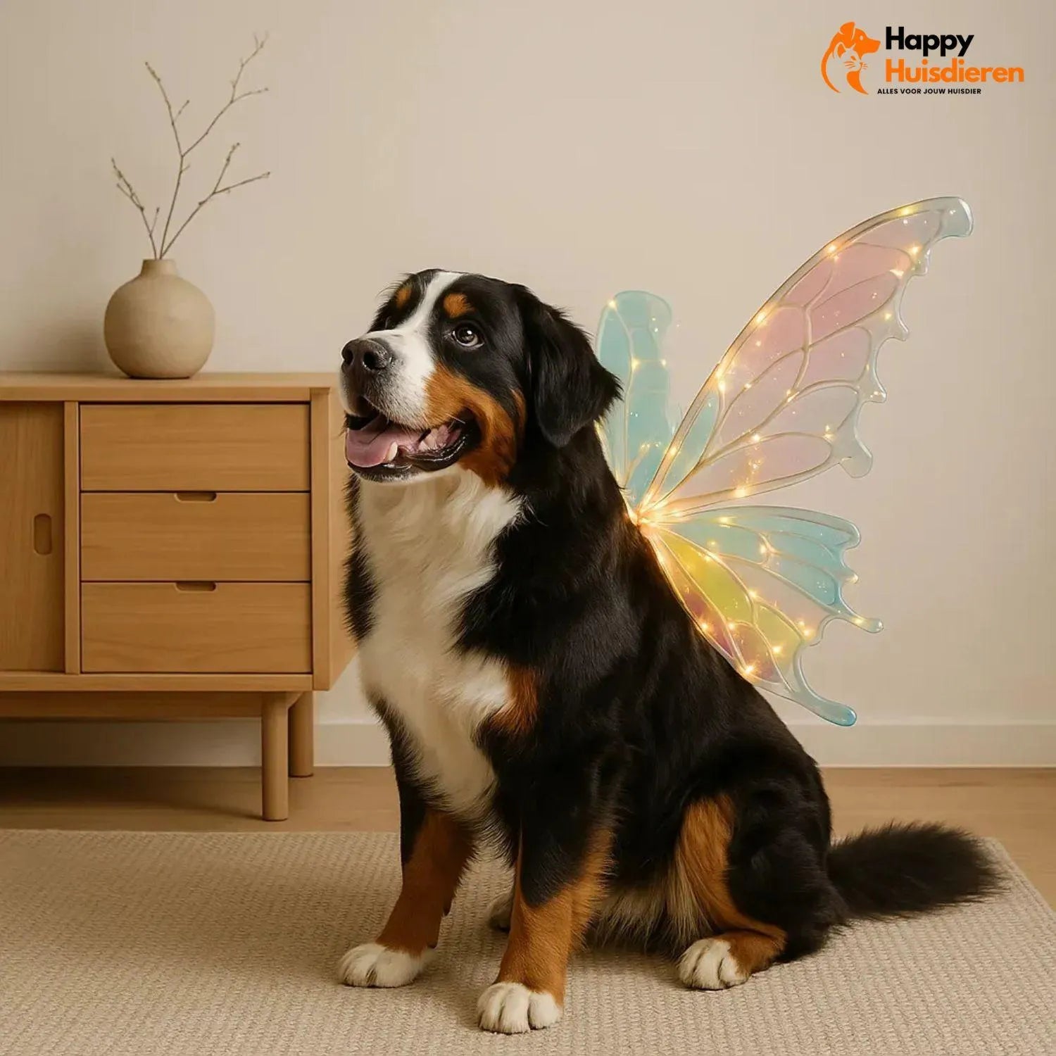 MagicWing Kostuum | Schattig hondenkostuum met lichtgevende vlindervleugelsMagicWing | Hondenkostuum met lichtgevende vleugels – betoverend & comfortabel