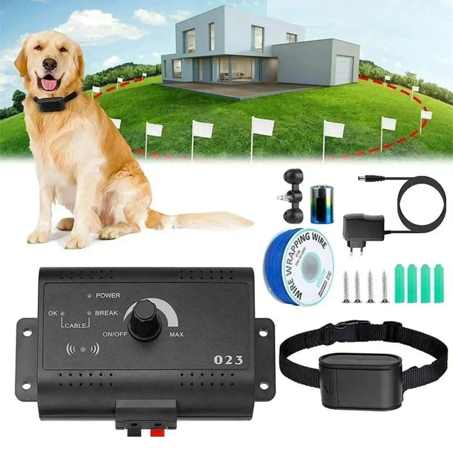 Ongrijpbare Hondenpas | Onzichtbare Draadloze Elektrische Hondenomheining voor Veilig Buiten Spelen