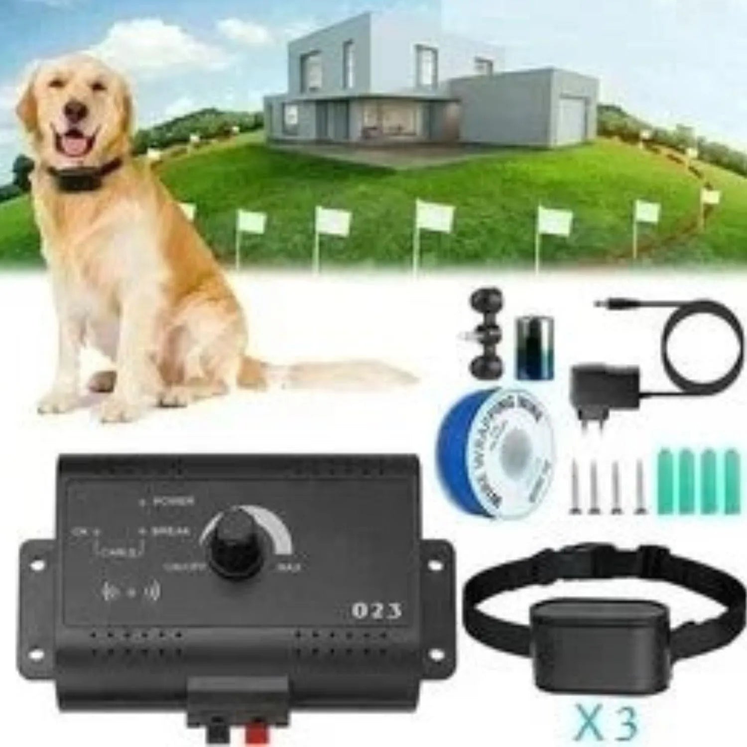 Ongrijpbare Hondenpas | Onzichtbare Draadloze Elektrische Hondenomheining voor Veilig Buiten Spelen