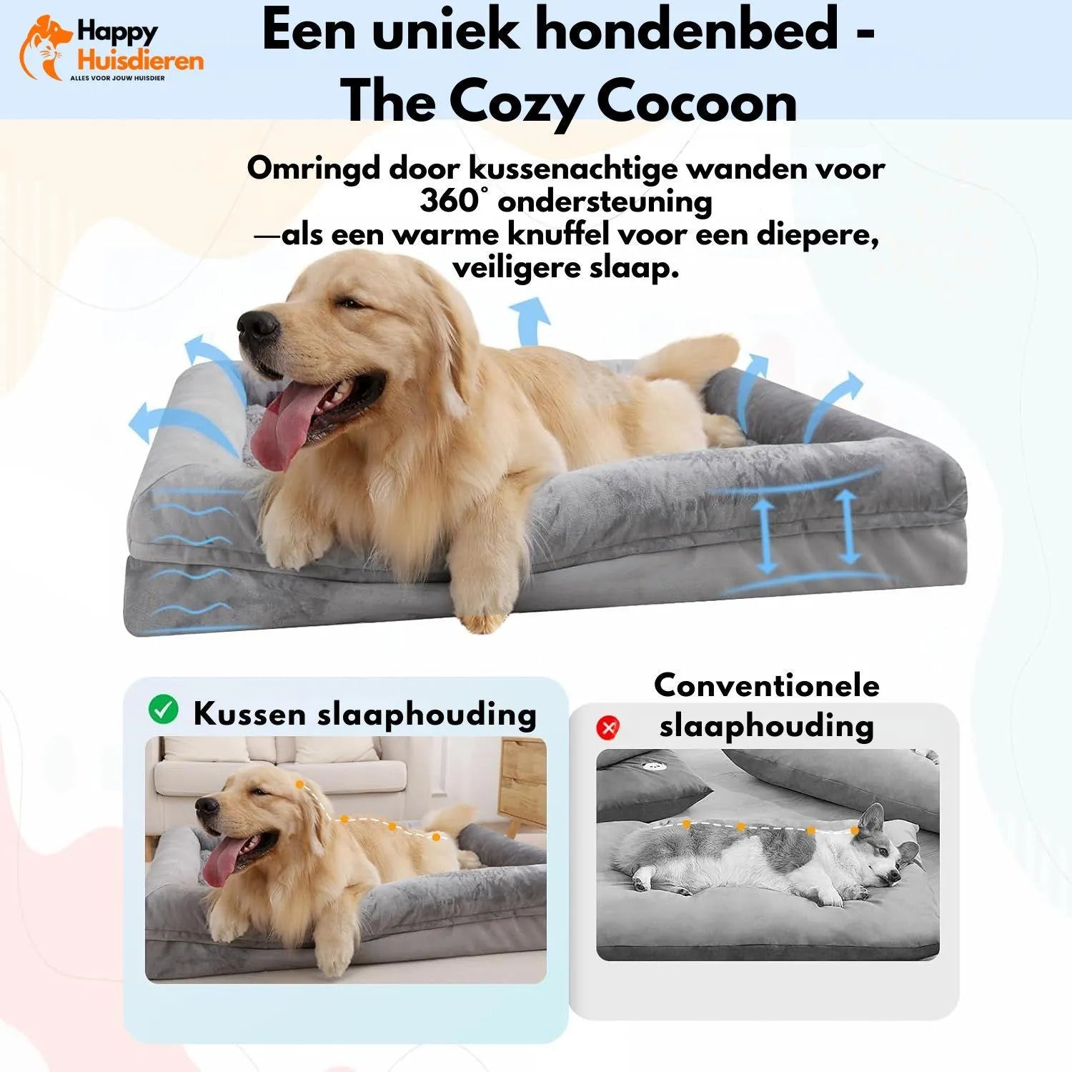 OrthoNest | Orthopedische hondenmand met traagschuim