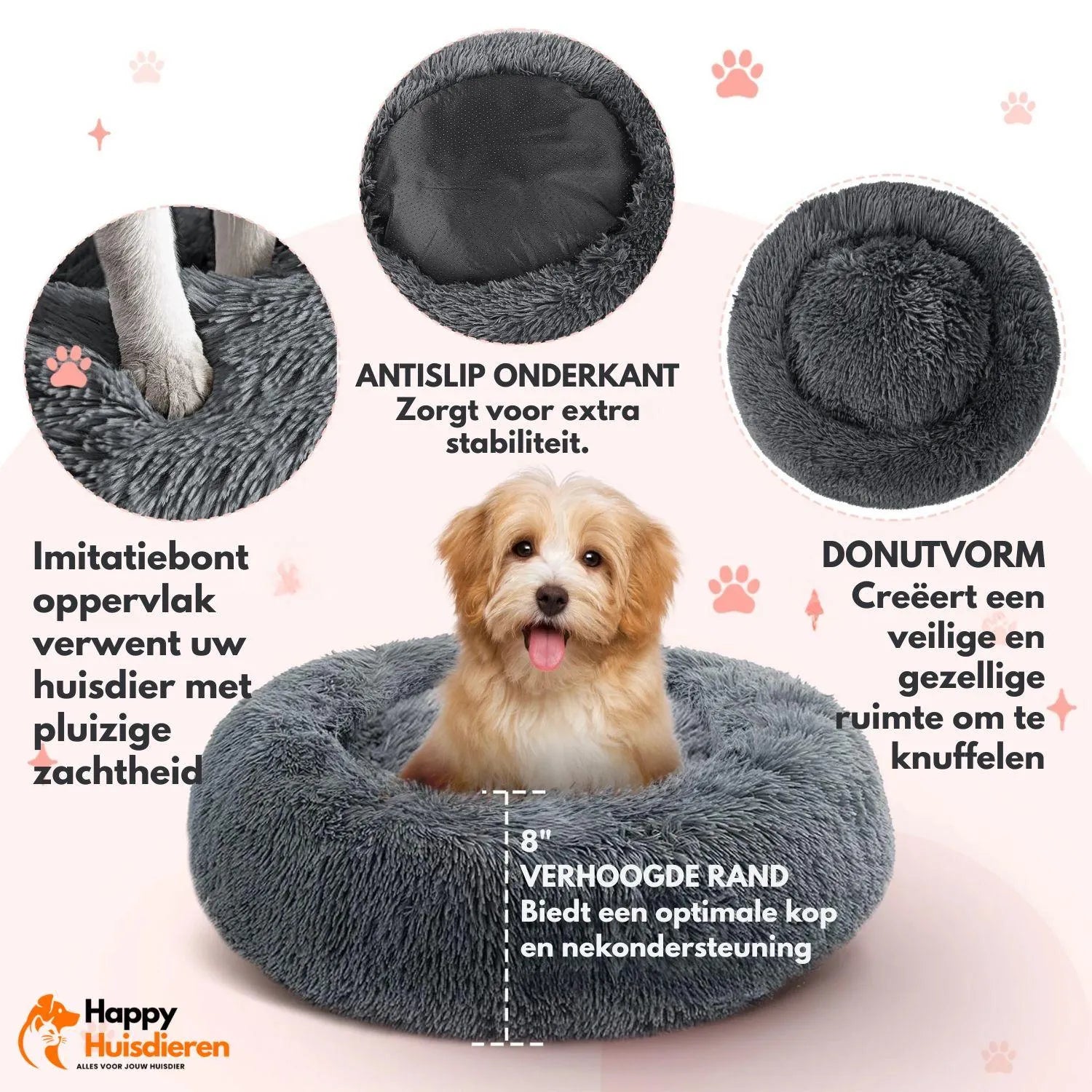 OrthoRest Bed | Orthopedisch hondenkussen met neksteun & afneembare hoes