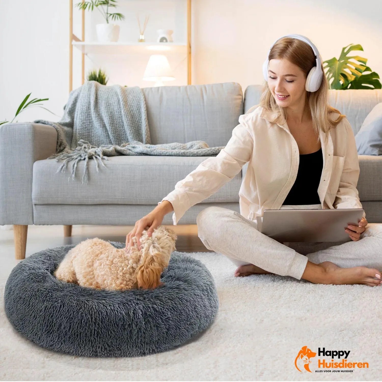 OrthoRest Bed | Orthopedisch hondenkussen met neksteun & afneembare hoes