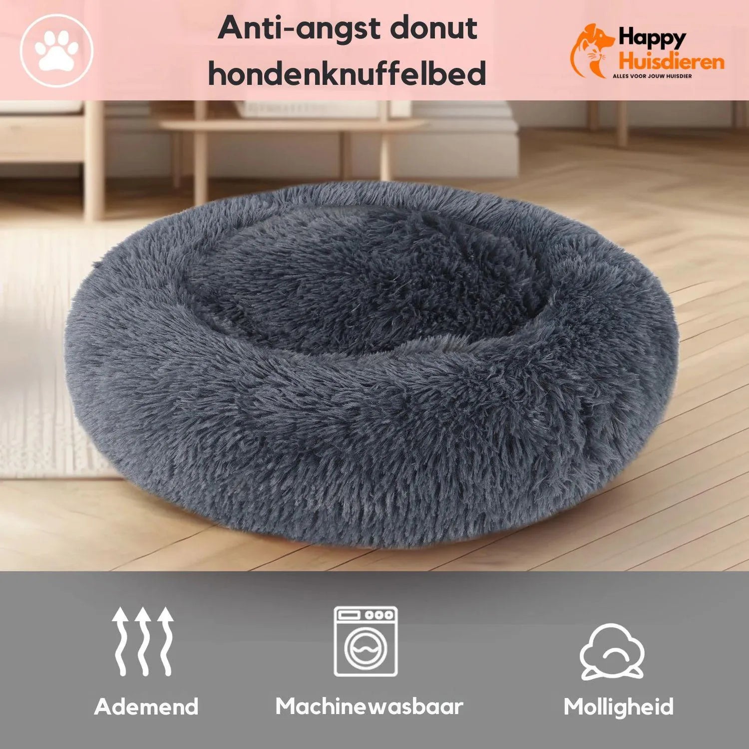 OrthoRest Bed | Orthopedisch hondenkussen met neksteun & afneembare hoes