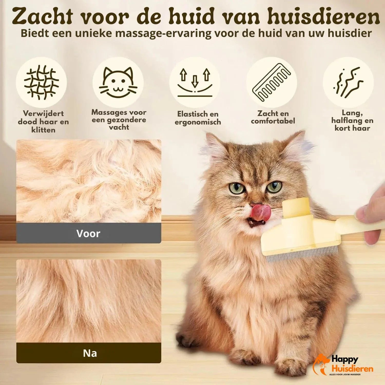 PawEase Brush | Automatisch Zelfreinigende Borstel voor Katten & Honden