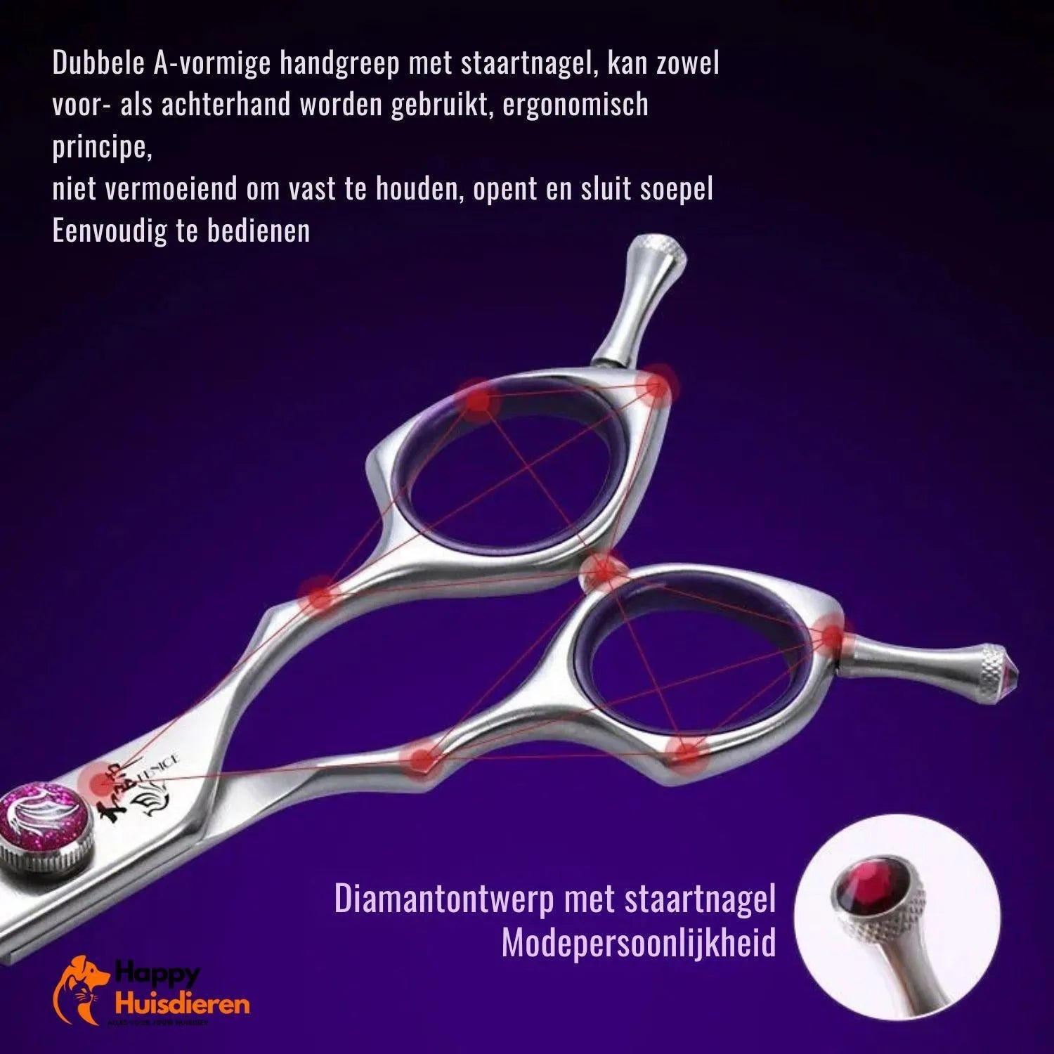PawStyle Trim | Ergonomische Grooming Schaar voor Huisdieren