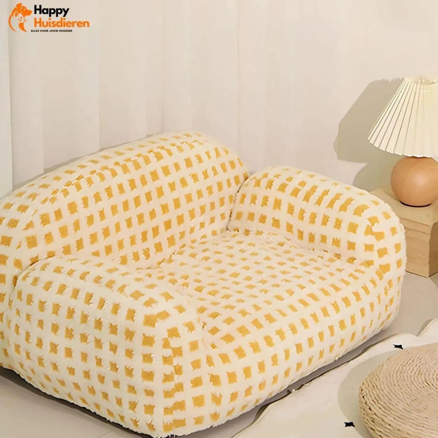 Pluizige Pootjes Rustplek | Luxe Huisdieren Sofa in Zachte Lamsvel