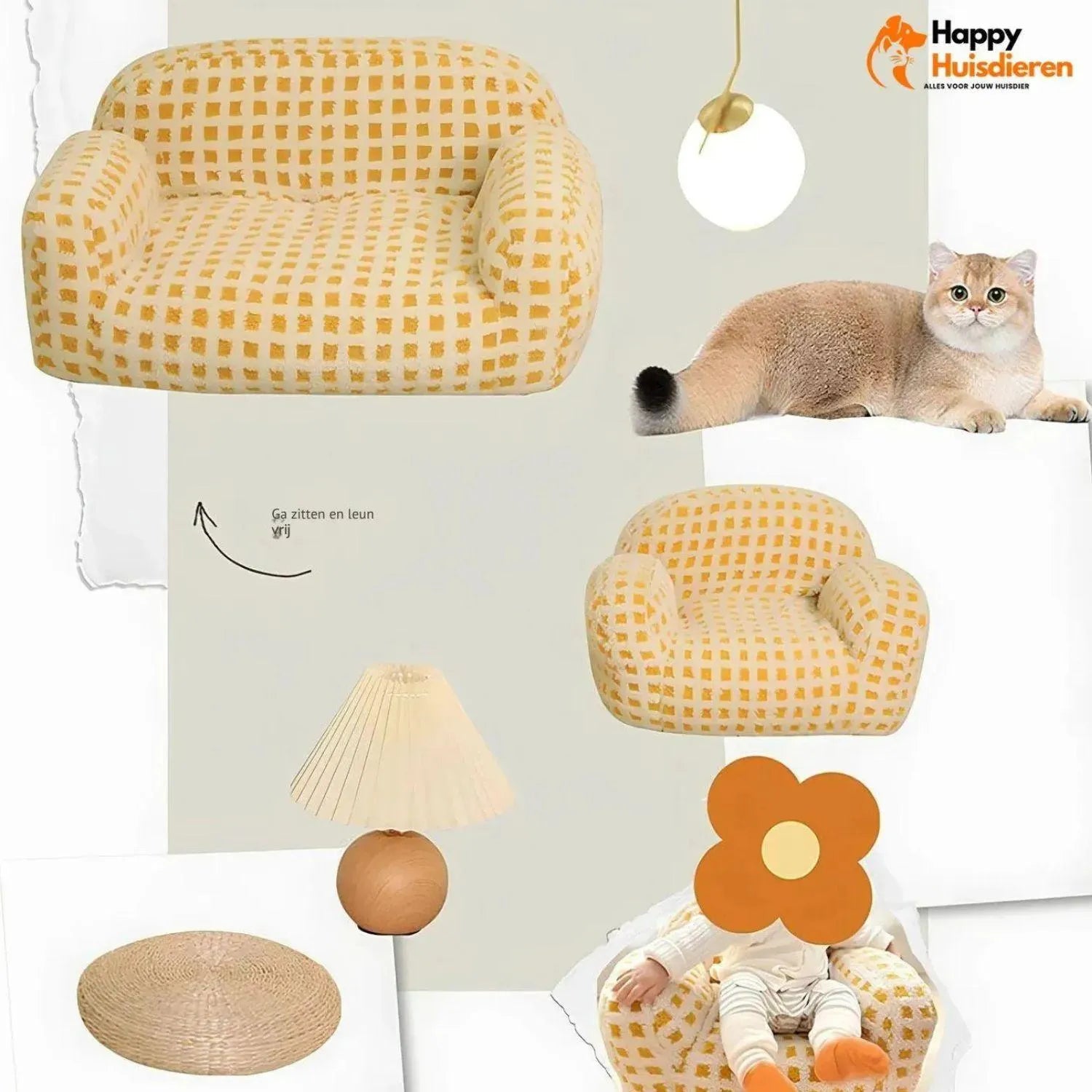 Pluizige Pootjes Rustplek | Luxe Huisdieren Sofa in Zachte Lamsvel