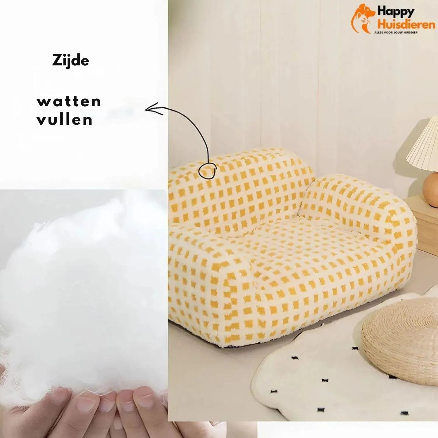 Pluizige Pootjes Rustplek | Luxe Huisdieren Sofa in Zachte Lamsvel