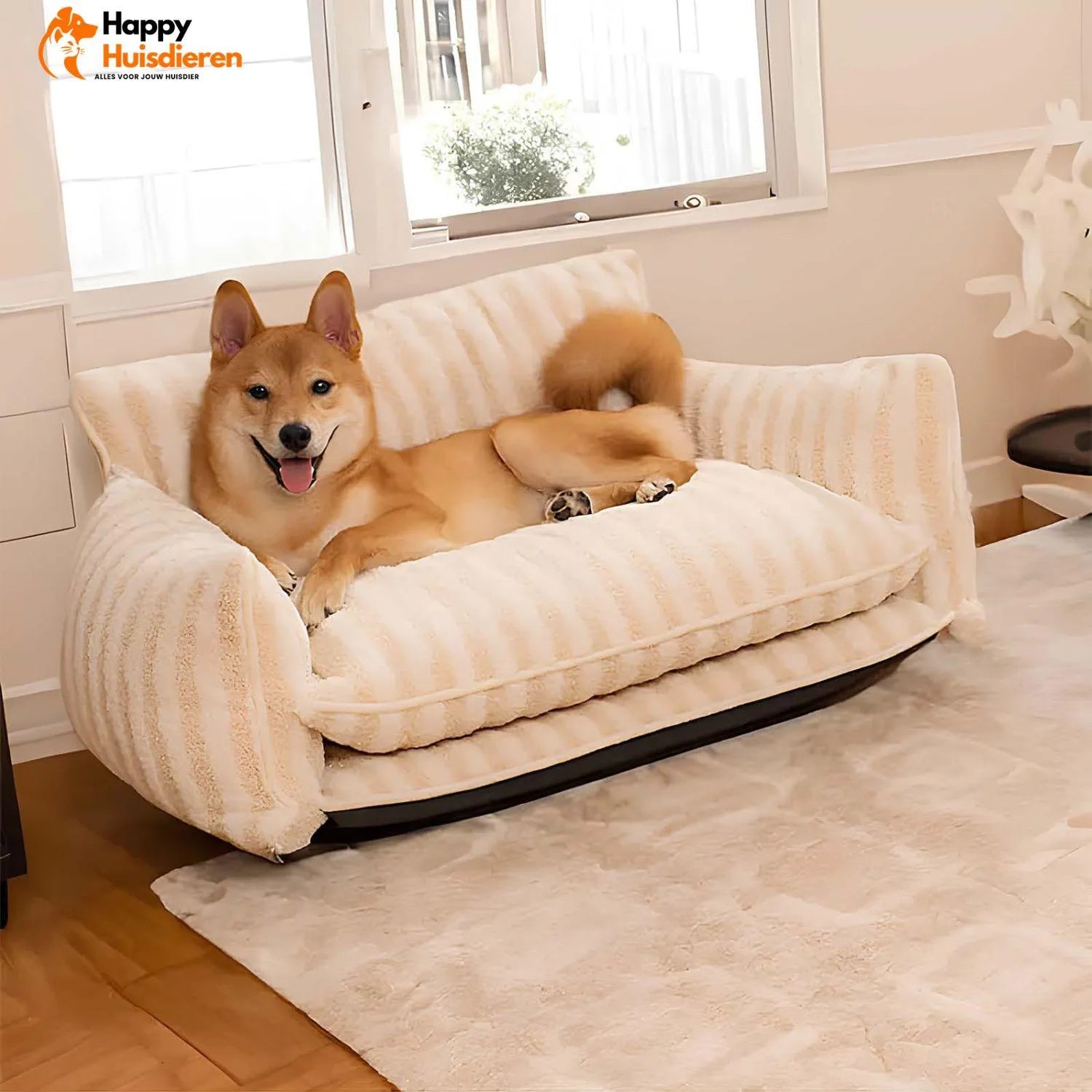 Purrfect Loungers | Trendy Gestreepte Huisdier Sofa van Schapenvacht