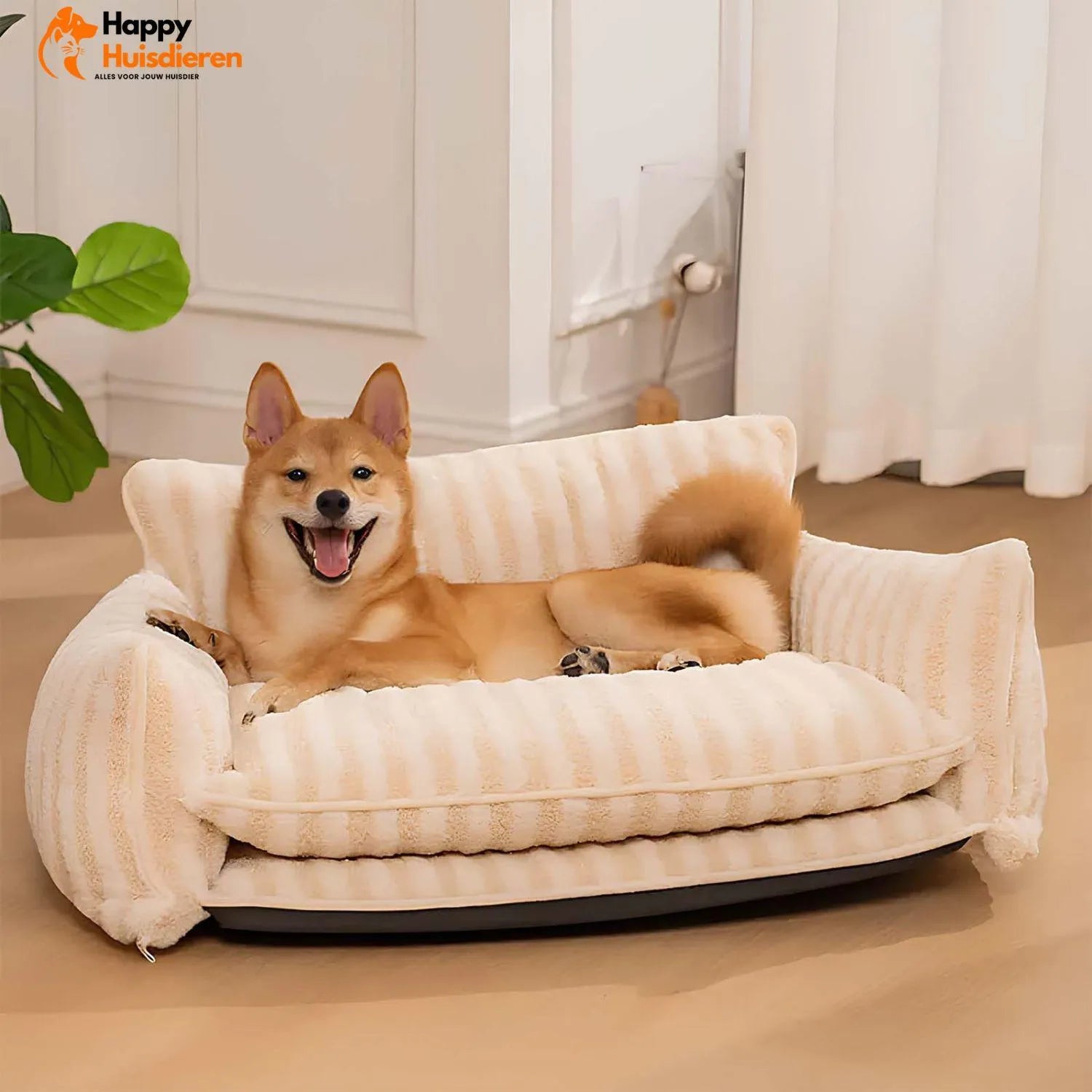 Purrfect Loungers | Trendy Gestreepte Huisdier Sofa van Schapenvacht