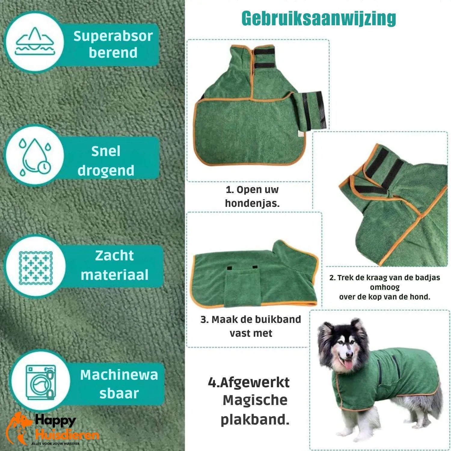 QuickDry | Sneldrogende Microvezel Hondenbadjas – Verstelbaar & Comfortabel