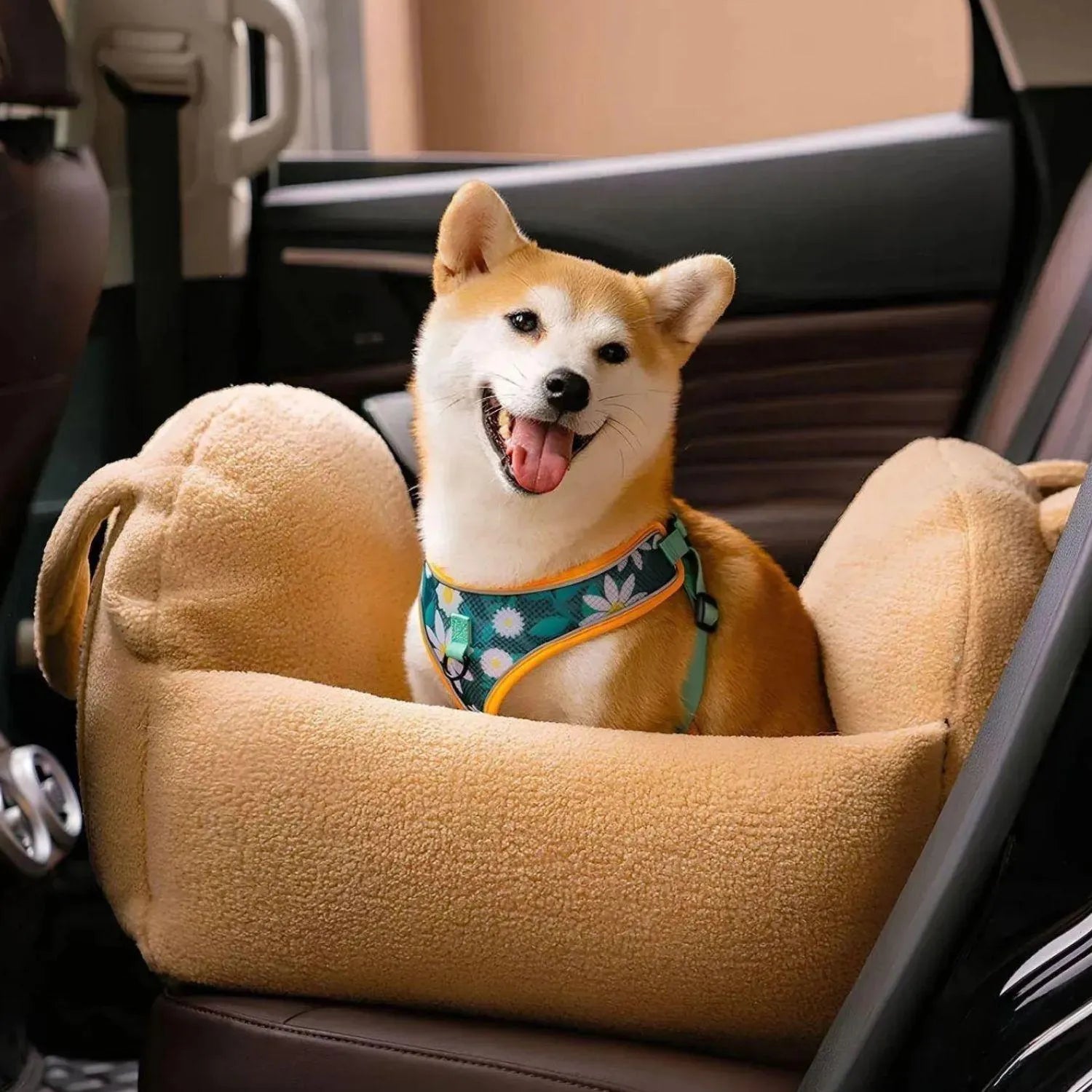 ReisGezellig Nest | Comfortabele Dikke Imitatie Lamswol Hondenautostoel Bed