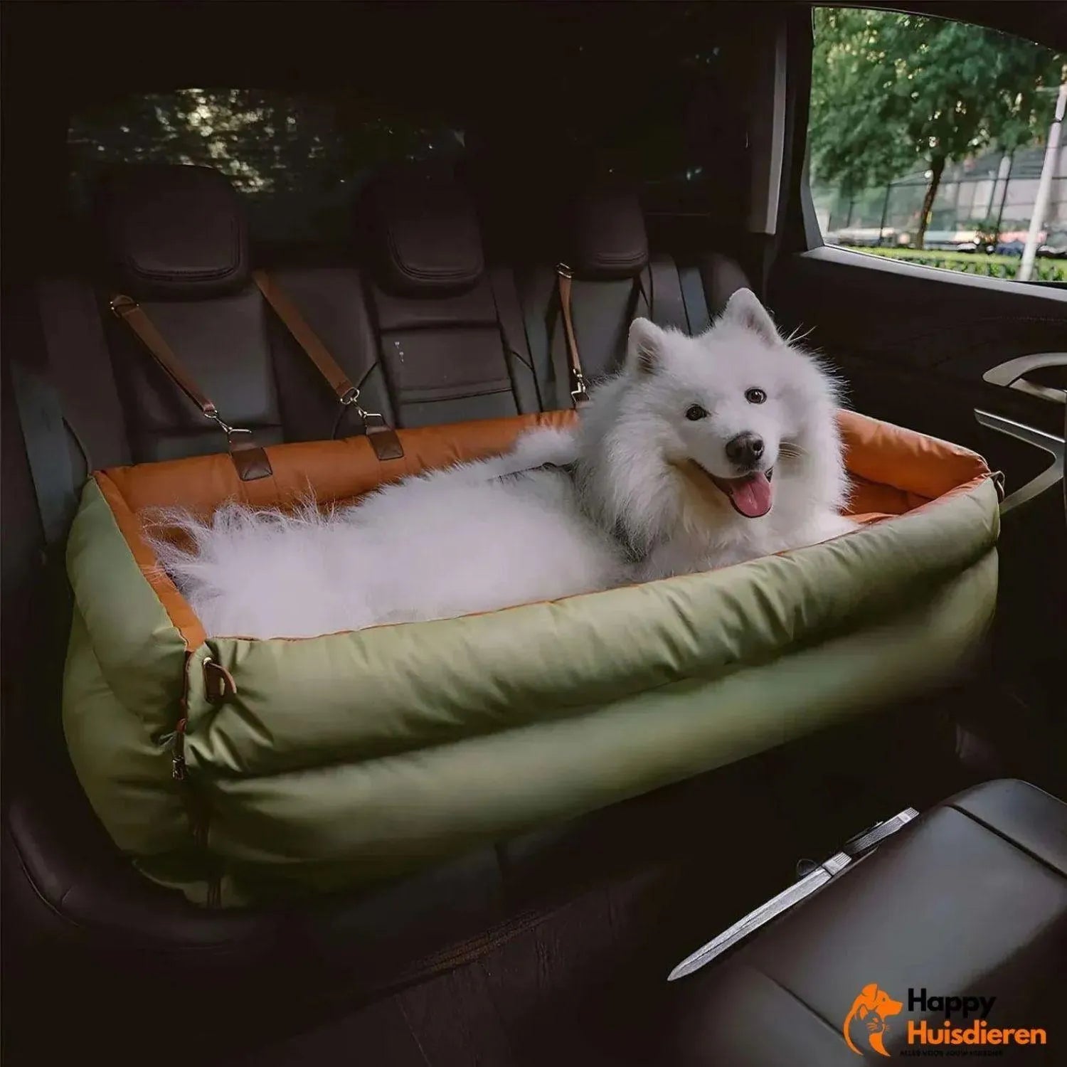 Reisgenoot voor huisdieren | Grote kunstleren autostoel voor honden met verhoogd zitcomfort