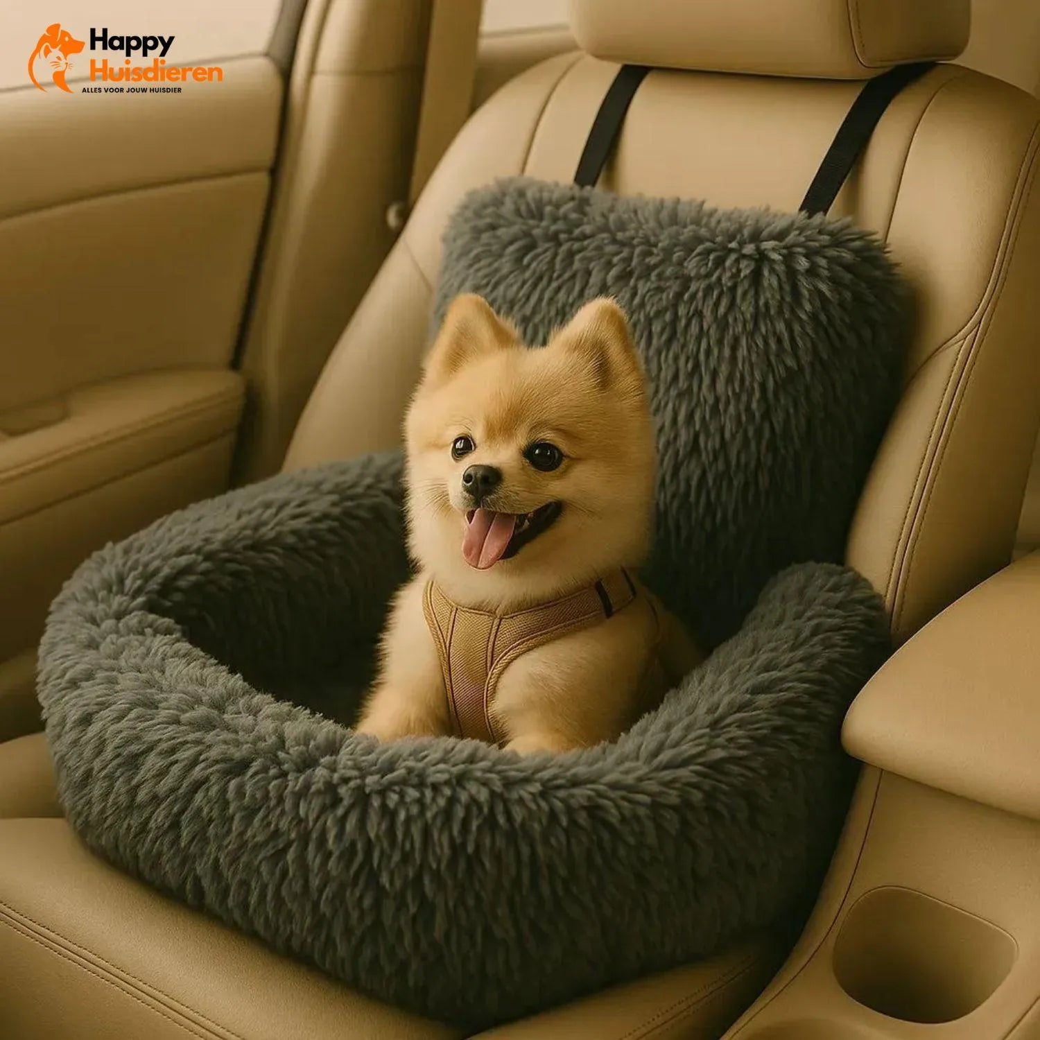RideEase Bed | Luxe autobed voor honden met gordelbevestiging & antislipbodem