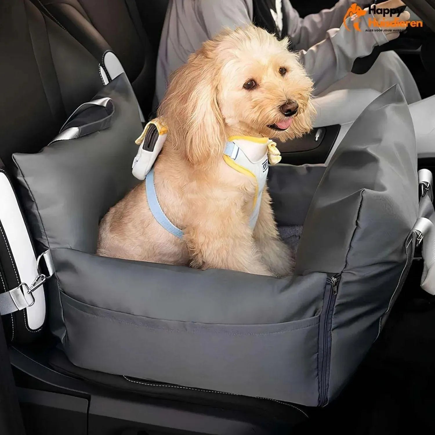 RoadPaws Lounge | Luxe autostoelbed voor honden met verhoogde bescherming