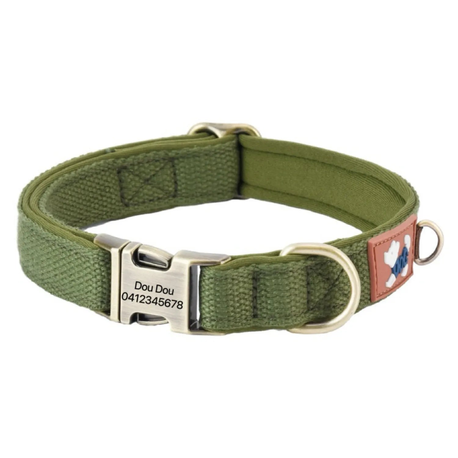 SafeID Nylon Halsband | Gepersonaliseerde Hondenhalsband met Naam en Telefoonnummer