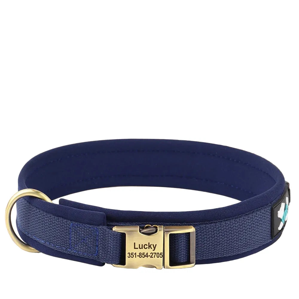 SafeID Nylon Halsband | Gepersonaliseerde Hondenhalsband met Naam en Telefoonnummer