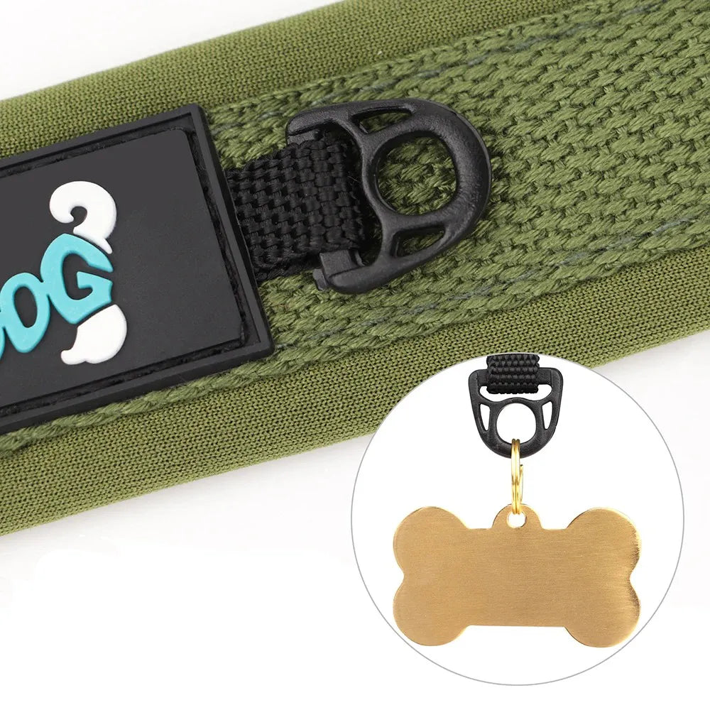 SafeID Nylon Halsband | Gepersonaliseerde Hondenhalsband met Naam en Telefoonnummer