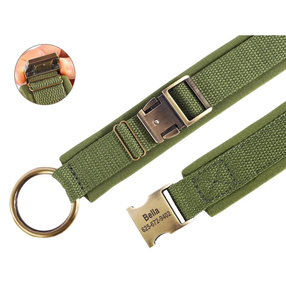 SafeID Nylon Halsband | Gepersonaliseerde Hondenhalsband met Naam en Telefoonnummer