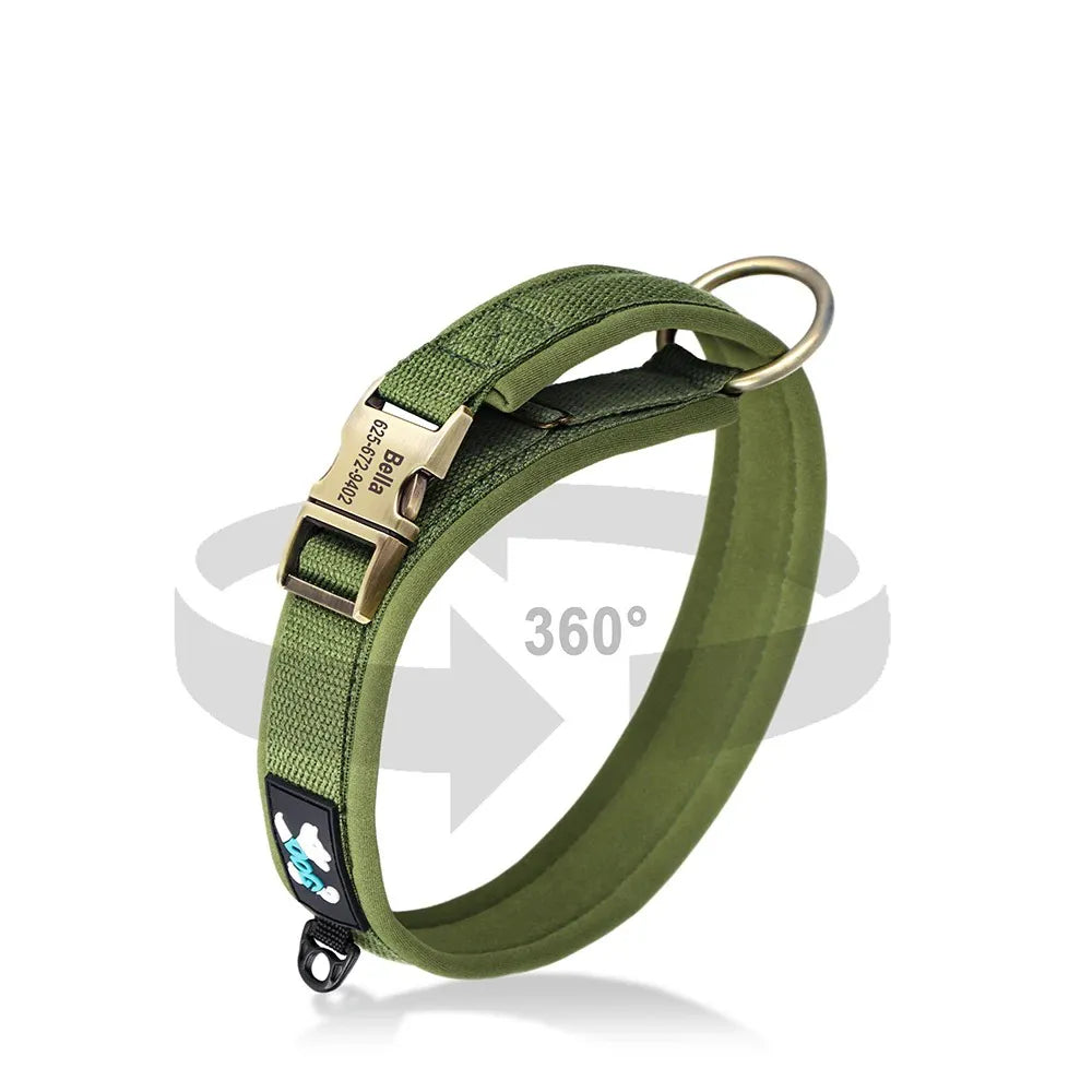 SafeID Nylon Halsband | Gepersonaliseerde Hondenhalsband met Naam en Telefoonnummer