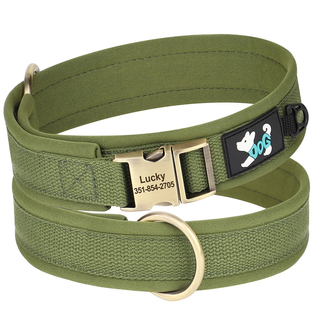 SafeID Nylon Halsband | Gepersonaliseerde Hondenhalsband met Naam en Telefoonnummer