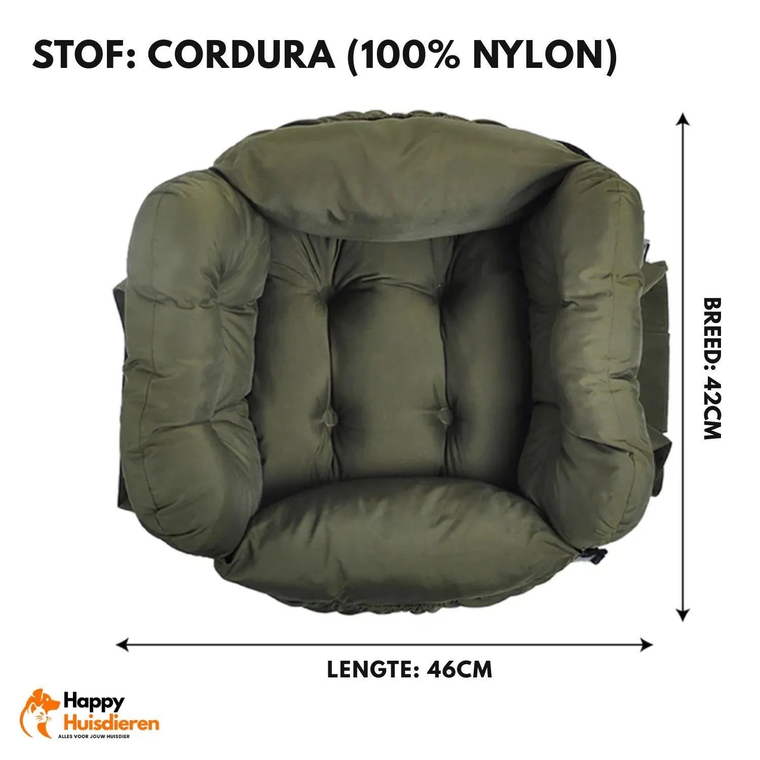 SafeSeat Bed | Autostoel voor honden met gordelbevestiging & wasbare hoes