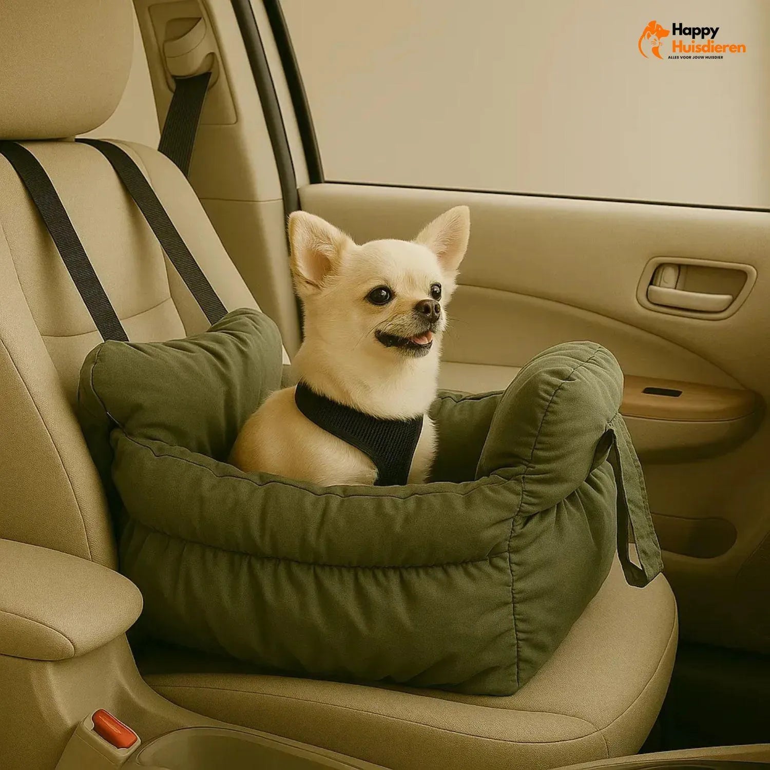 SafeSeat Bed | Autostoel voor honden met gordelbevestiging & wasbare hoes