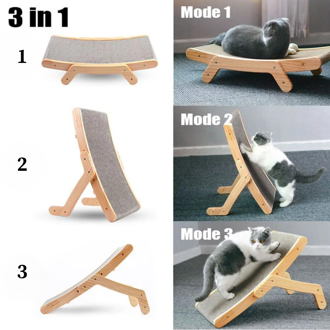 ScratchEase Lounge | Krab bed katten 2-in-1 rust & spelen
